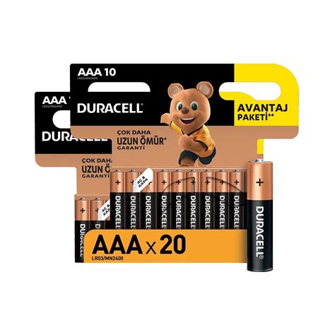 Duracell Alkalin Aaa Ince Kalem Piller 20 Li Paket Fiyatı