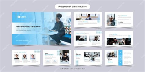 Premium Vector | Minimalist business powerpoint presentation slides template design set