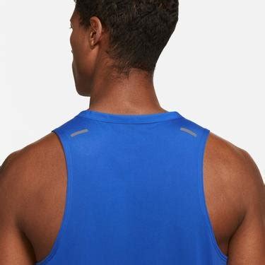 Nike Dri Fit Rise Tank Erkek Mavi Kolsuz T Shirt T Shirt Cz