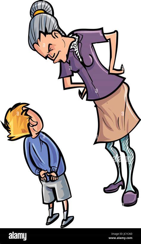 Cartoon teacher scolding a child. Isolated Stock Photo - Alamy