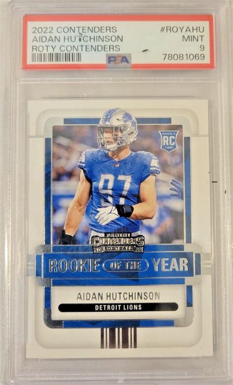 Panini Contenders Aidan Hutchinson Rookie Of The Year Roy Ahu Psa