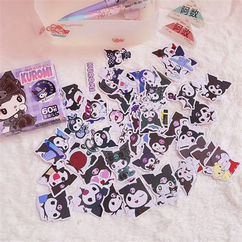 Botu 60pcs Kawaii Sanrio Stickers Anime Pochacco Kuromi Cinnamoroll