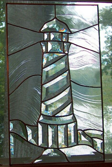 Beveled Lighthouse Stained Glass Glass Lighthouse