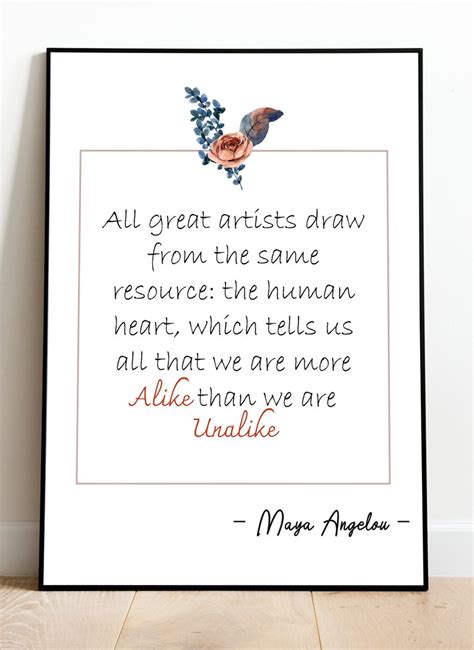 Maya Angelou Quote Wall Art Flower Printable Motivational Etsy