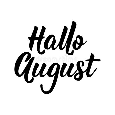 German Text Hello August Lettering Banner Calligraphy Vector