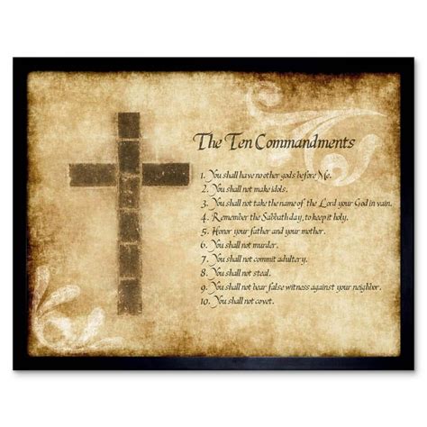 Ten 10 Commandments Christianity Religion Cross Religious Quote ...