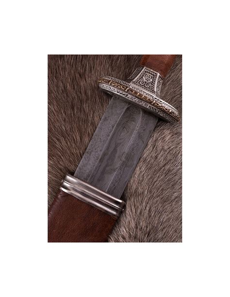 Sabre Scandinave Poque Vendel En Acier Damas Finition Argent E