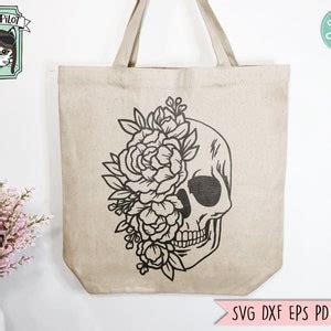 Floral Skull Svg File Flower Skull Svg Skull Cut File Etsy