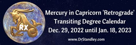 Mercury In Capricorn Transiting Degrees Calendar From December 29 2022