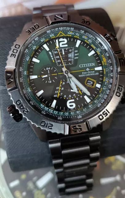 Citizen Promaster Navihawk A T Grünes Zifferblatt Eco Drive Herrenuhr At8227 56x Eur 41666