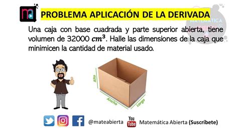 Aplicaci N Una Caja Sin Tapa De La Derivada Problema De