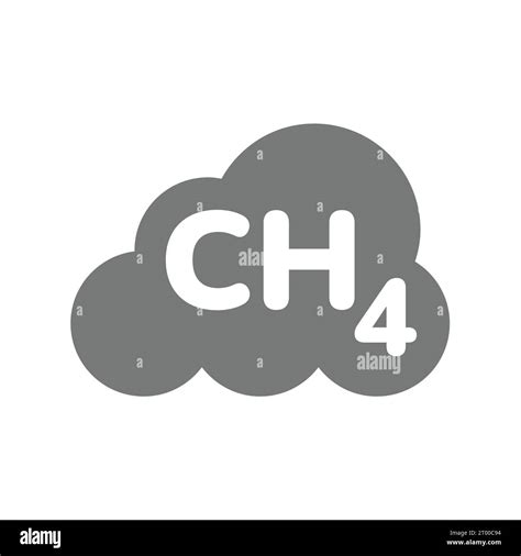 CH4 Cloud Vector Icon Methane Pollution And Formula Symbol Stock