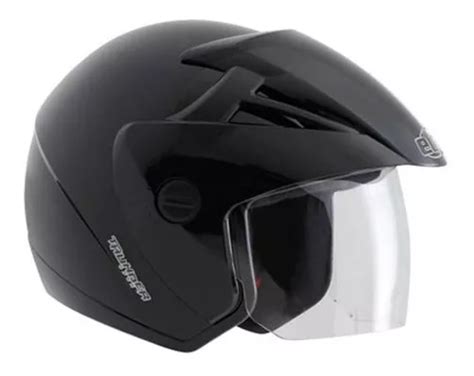 Capacete Ebf Thunder Open Solid Aberto Preto 60 Parcelamento Sem