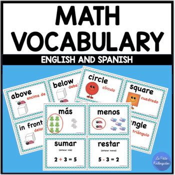 Math Vocabulary in English and Spanish by La Petite Kindergarten