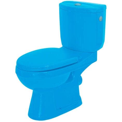 Toilette Poser De Couleur Bleu Cuvette Wc Bi Bloc En C Ramique