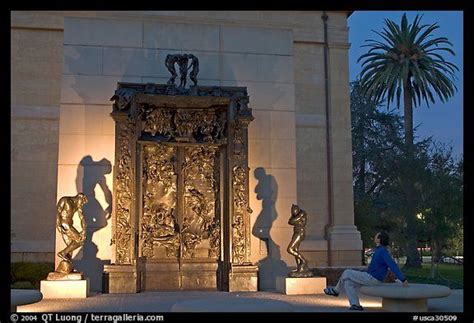 Visitor Contemplating Rodin S Gates Of Hell In The Rodin Sculpture