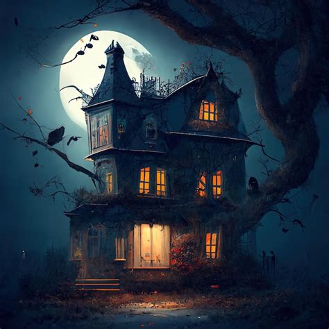 Premium AI Image | Enchanting Haunt Spooky House on Halloween