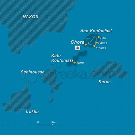 Map of Koufonisia island, Greece - Greeka.com