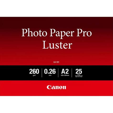 Buy Canon Lu 101 Luster Photo Paper Pro A2 25 Sheets In Photo Paper