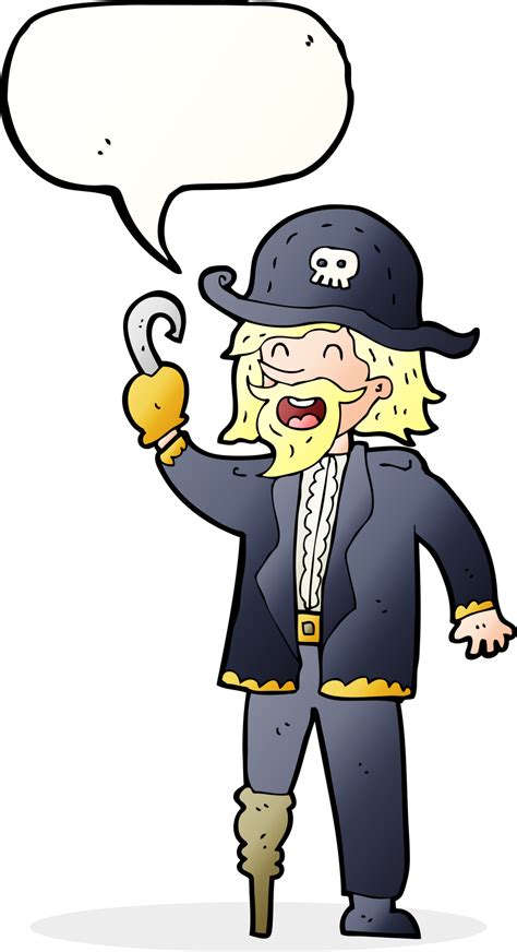 Cartoon Pirate Captain With Speech Bubble 39919680 Png