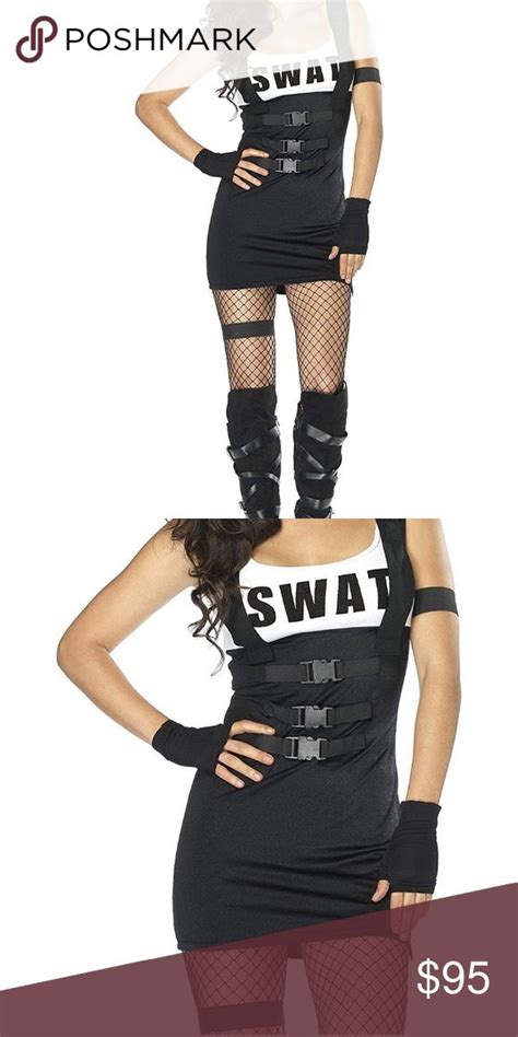 Womans 4 Peice Swat Team Halloween Costume Nwt Team Halloween