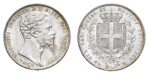 NumisBids Bolaffi Spa Auction 34 Lot 28 5 Lire 1859 Zecca Genova