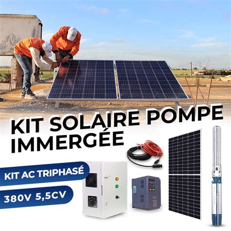 Kit solaire pompe immergée AC Triphasé 380V 5 5CV