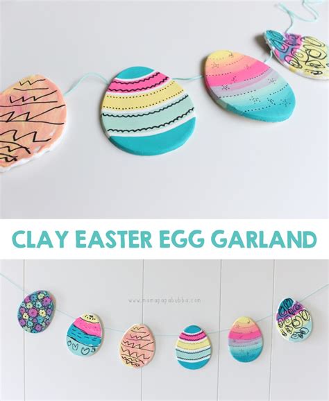 Clay Easter Egg Garland Mama Papa Bubba