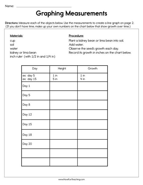 Graphing Measurements Worksheet Have Fun Teaching