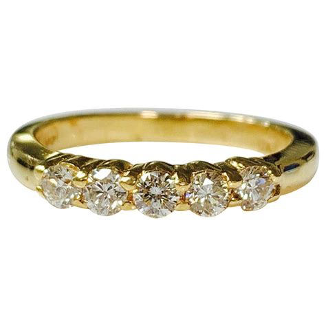 Diamond Five-Stone Ring in Yellow Gold For Sale at 1stDibs | 5 stone ...