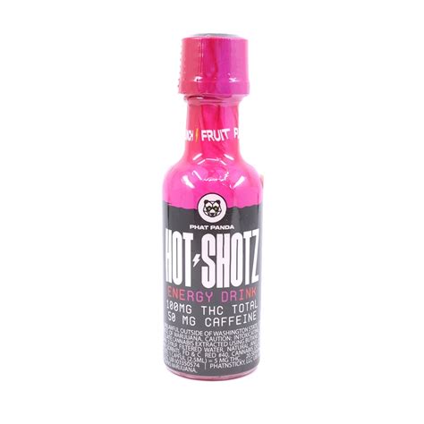 Hot Shotz Fruit Punch 100mg THC 50mg Caffeine Craft Cannabis Dispensary WA