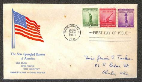 Usa Scott Stamp Set Fdc First Day Ww Patriotic Cover