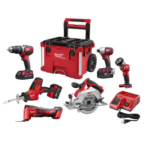 Milwaukee M18 18V Lithium-Ion Cordless Combo Kit 6-Tool W/ 3-Batteries ...