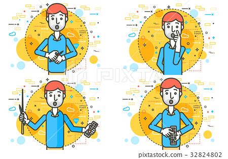 Set Vector Orator Spokesman Spokesperson Speaker Stock Illustration