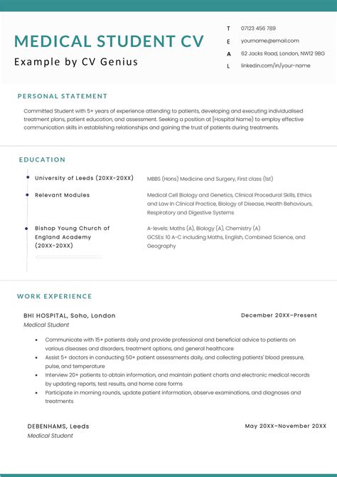 Medical Cv Template Tips Free Download 42 Off