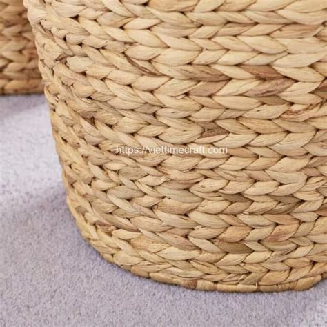 Scalloped Wicker Water Hyacinth Storage Basket Wholesale