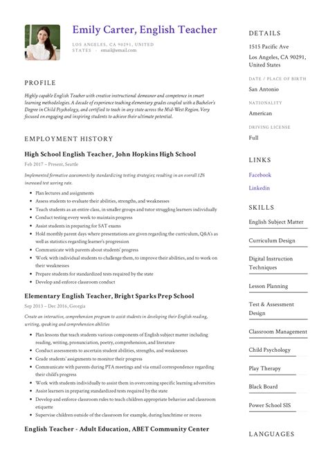 Teacher resume templates free - ladegstudy