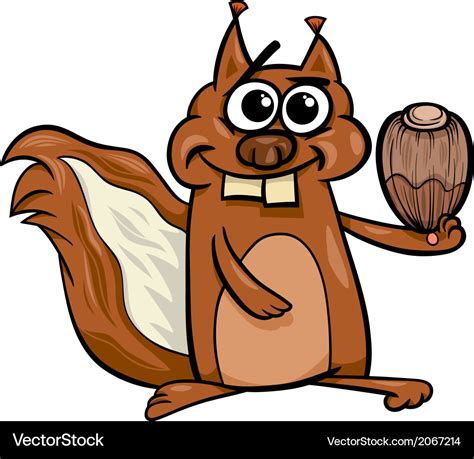 Squirrel With Nut Cartoon