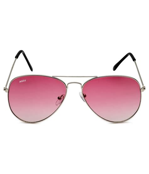 Ausy Pink Lens Aviator Sunglasses For Men And Women - Buy Ausy Pink ...