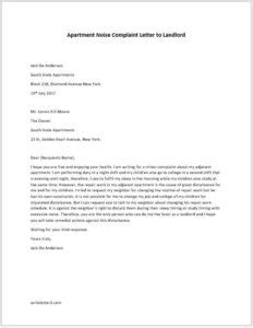 Apartment Noise Complaint Letter to Landlord | Download