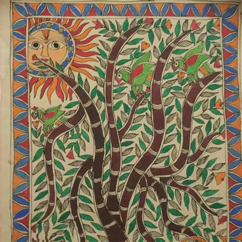 Tree Of Life Madhubani Painting Madhubani Art Bihar With Images