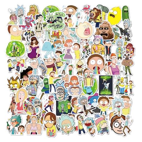 Rick And Morty Stickers Pack Cartoon Stickers Cute Sticker Etsy