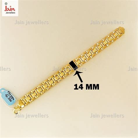 Fine Jewelry Kt Real Solid Yellow Gold Hallmark Men S Bracelet