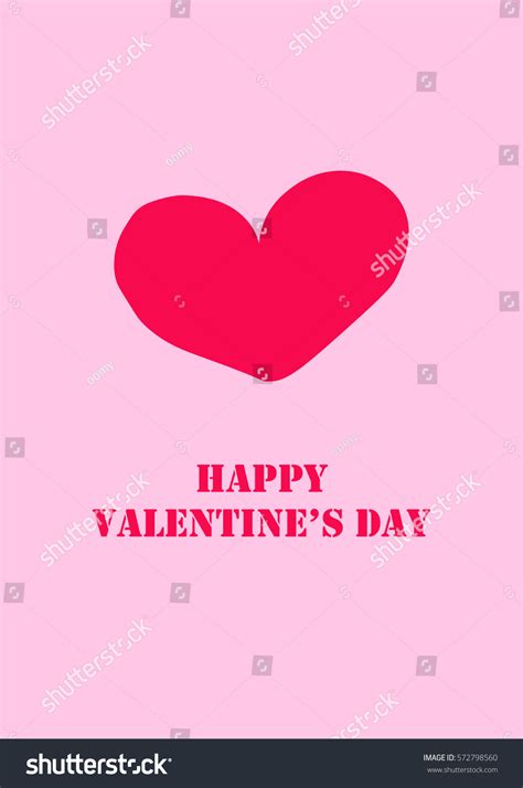 Red Heart Pink Background Greeting Card Stock Vector Royalty Free 572798560 Shutterstock