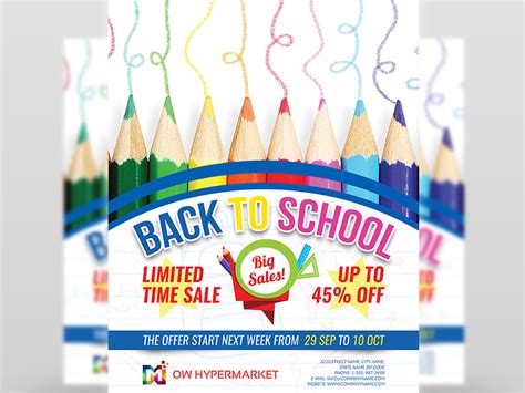 Back To School Flyer Template by OWPictures on Dribbble