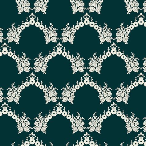 A green and white pattern with white flowers, repeated seamless ...