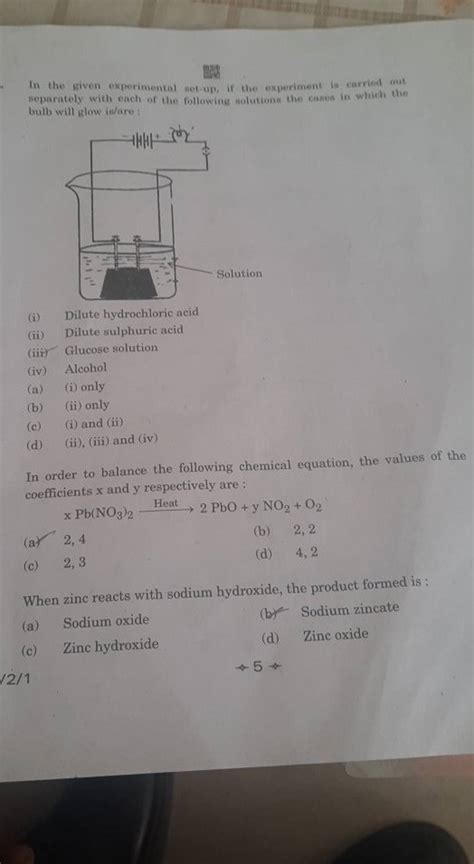 In The Given Experimental Set Up If The Experiment Is Carried Mut Separa