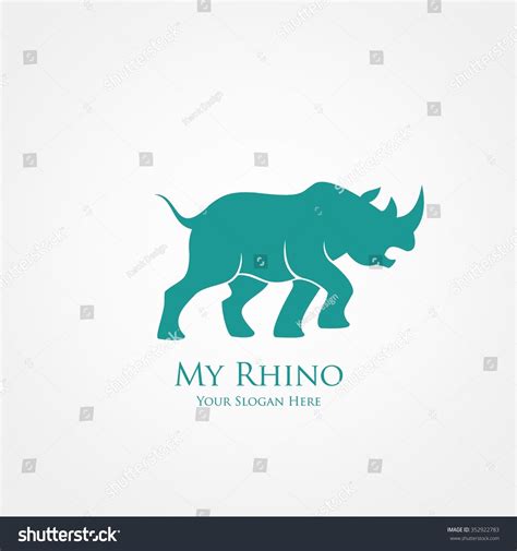 Rhinoceros Silhouette Vector Illustration Great Logo 스톡 벡터로열티 프리