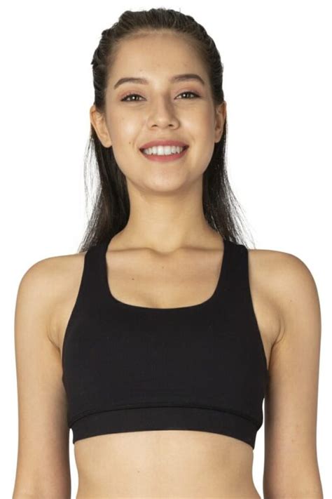 Criss Cross Mesh Sports Bra In Color Black By Chandra Yoga Active