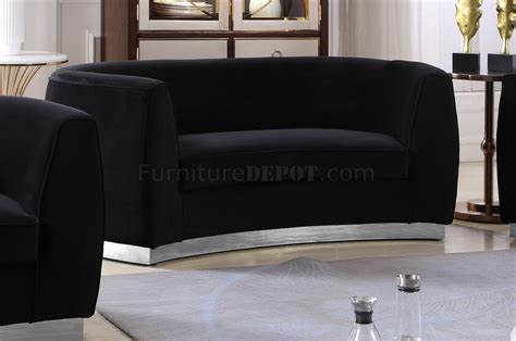 Julian Sofa In Black Velvet Fabric By Meridian W Options